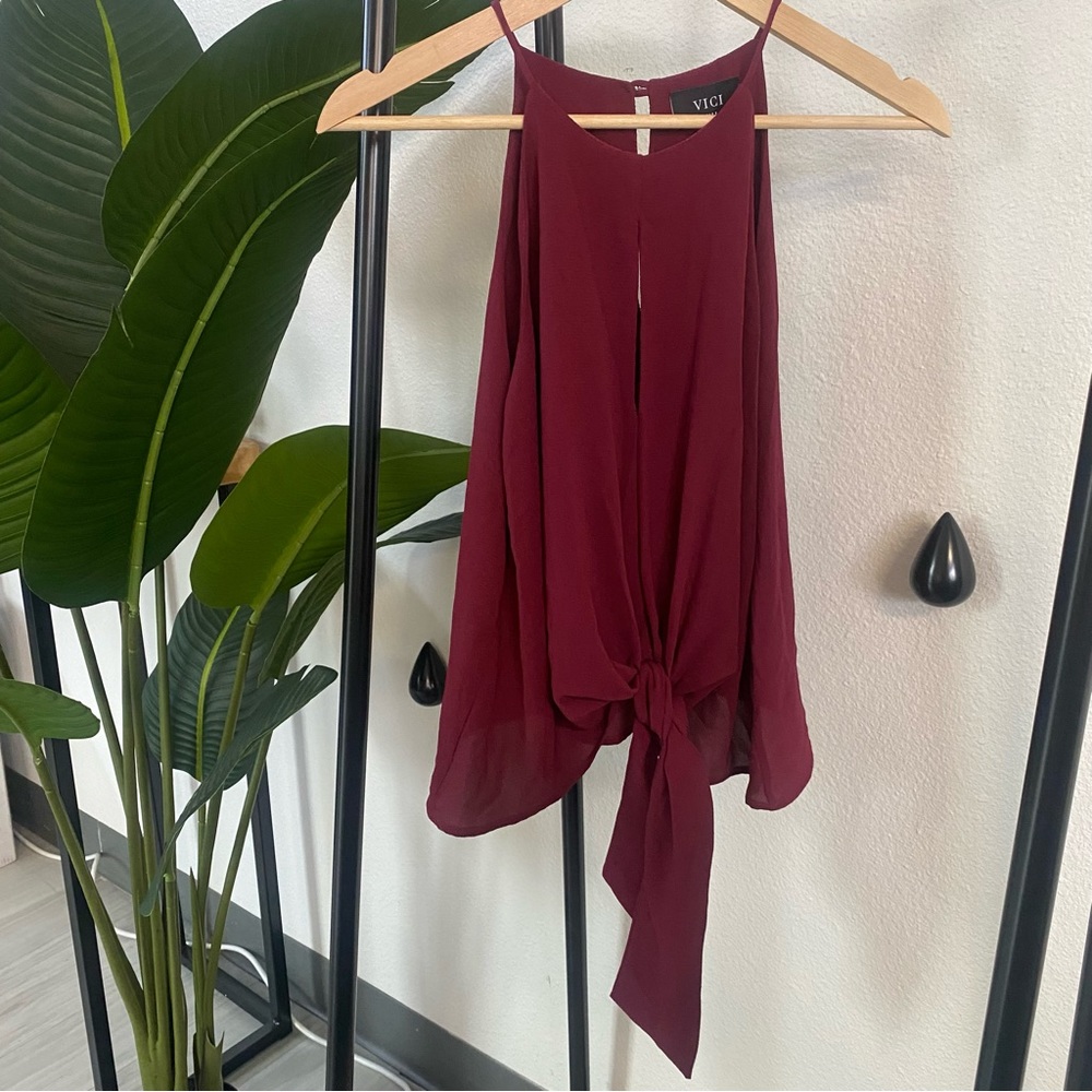 Vici Tie Front Tank Top